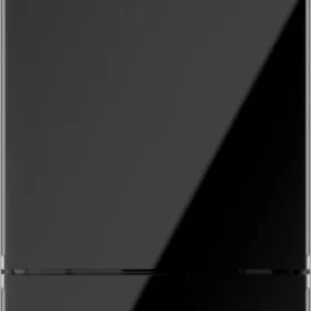 800 Series Free-standing fridge-freezer with freezer at bottom, glass door 24'' Black, Total No Frost